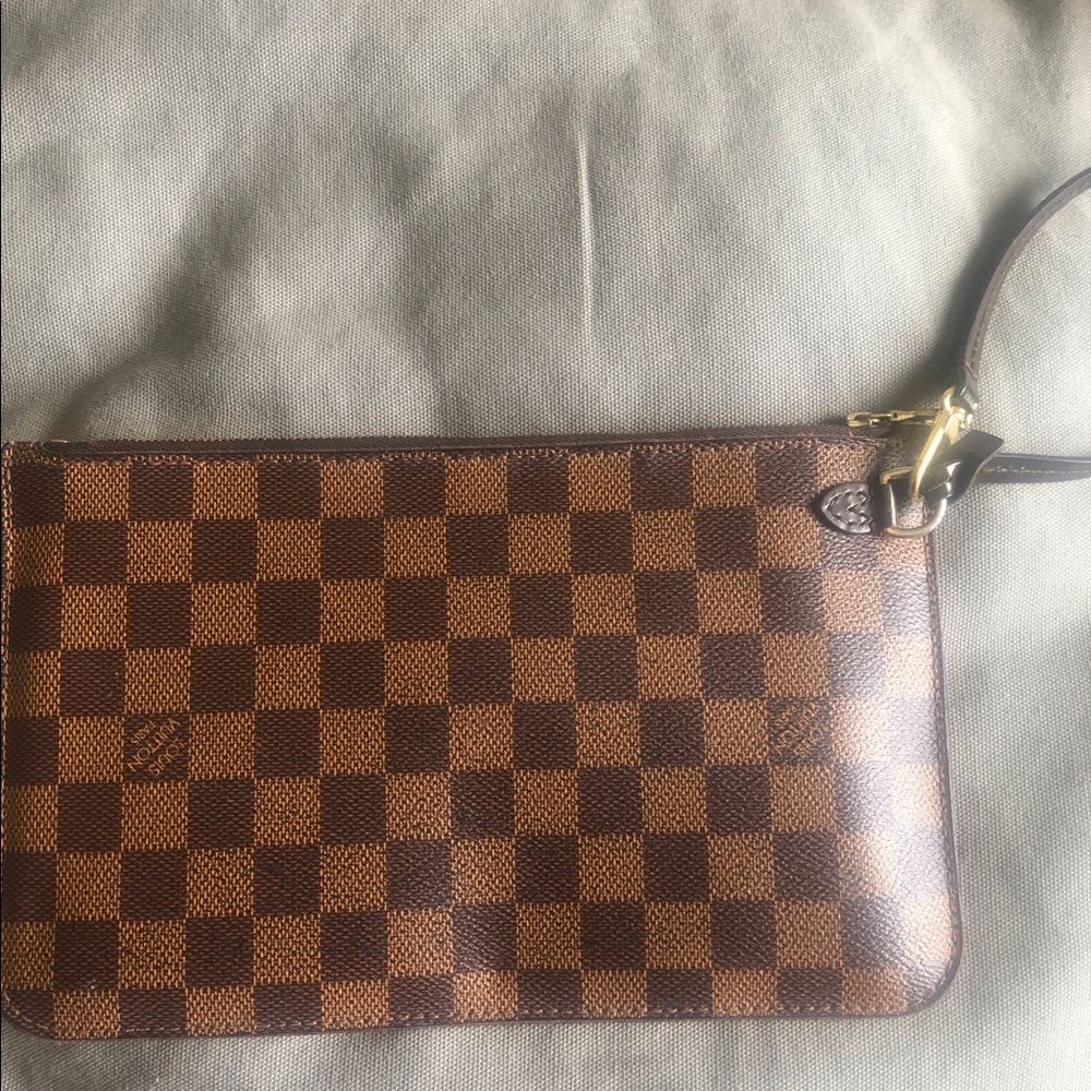 Authentic Damier Ebene Louis Vuitton Wristlet